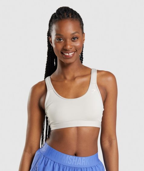 Women's Gymshark Scoop Neck Sports Bra White | CA 16DN85